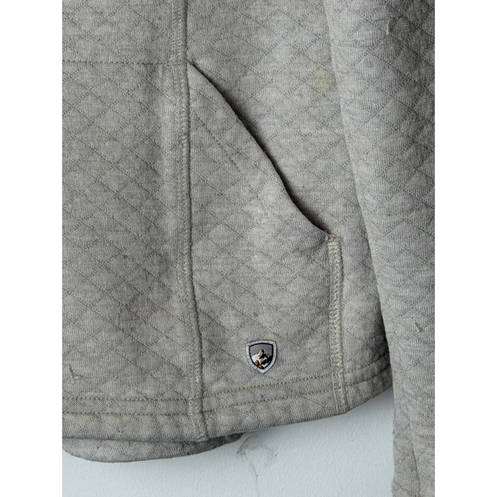 KUHL Athena Pullover Women Small Ivory Oatmeal Quilted Merino Wool Gorpcore - Picture 6 of 10